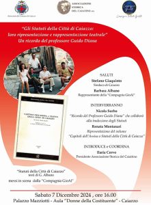 "Gli Statuti della Città di Caiazzo: loro ripresentazione e rappresentazione teatrale" Un ricordo del professore Guido Diana gli statuti della citt di caiazzo