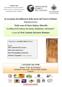 Sulle orme di Santo Stefano Minicillo - La Diocesi di Caiazzo tra storia, tradizione e devozione. locandina santo stefano