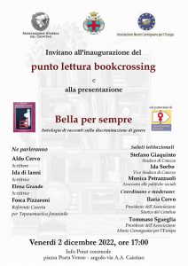 Inaugurazione del punto lettura bookcrossing e presentazione dell'antologia di racconti "Bella per sempre" punto lettura