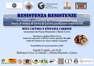Resistenza Resistenze - La reazione antifascista nel Mezzogiorno d’Italia Storie di donne di Terra di Lavoro partigiane combattenti locandina resistenza resistenze