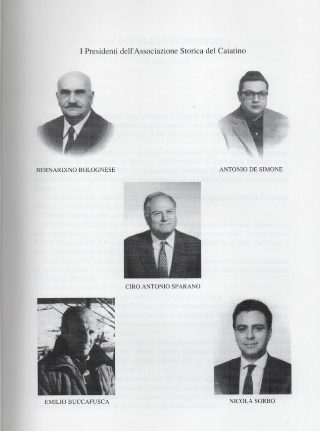 Quarantennale dell’Associazione Storica del Caiatino presidenti